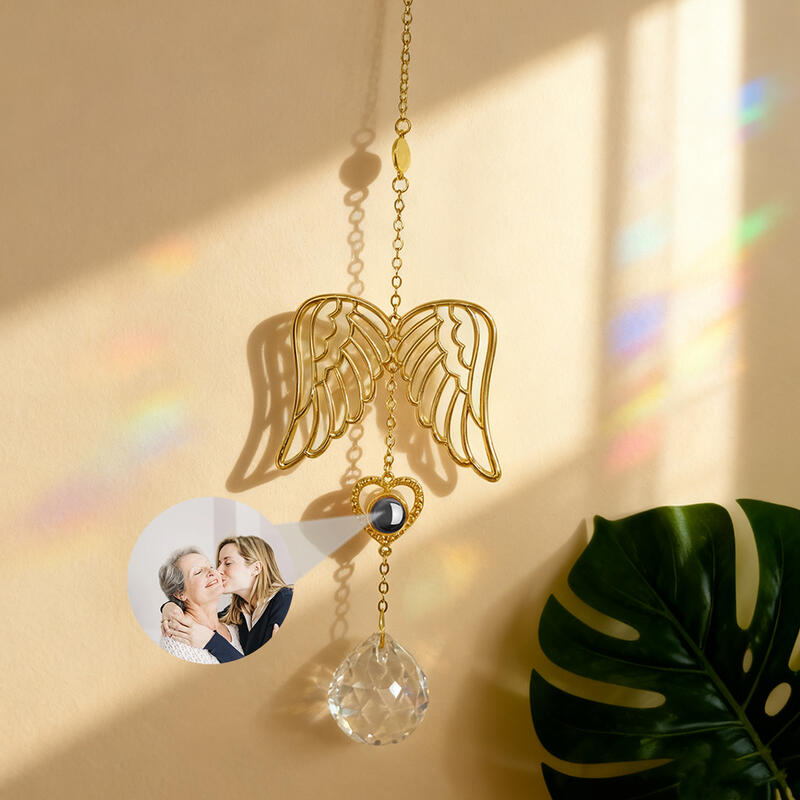 Personalized Angel Wings Projection Picture Ornament Christmas Gift for Family