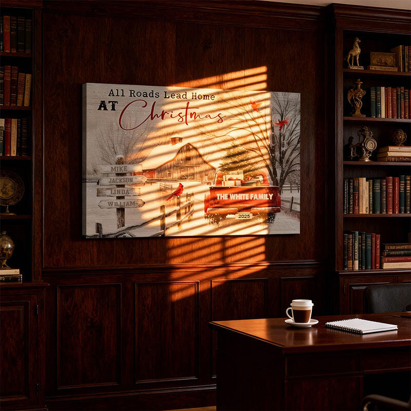 Quadro personalizzato in tela con nome e disegno di cartello stradale miglior regalo di Natale
