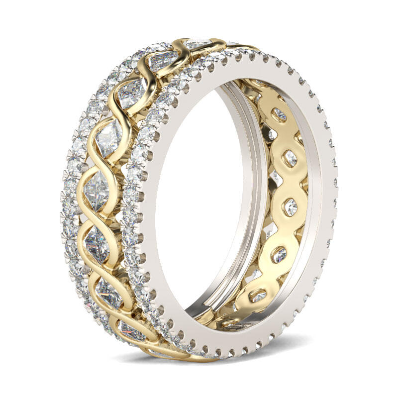 Jeulia Alianza De Infinito Para Mujer De Talla Princesa En Plata De Ley