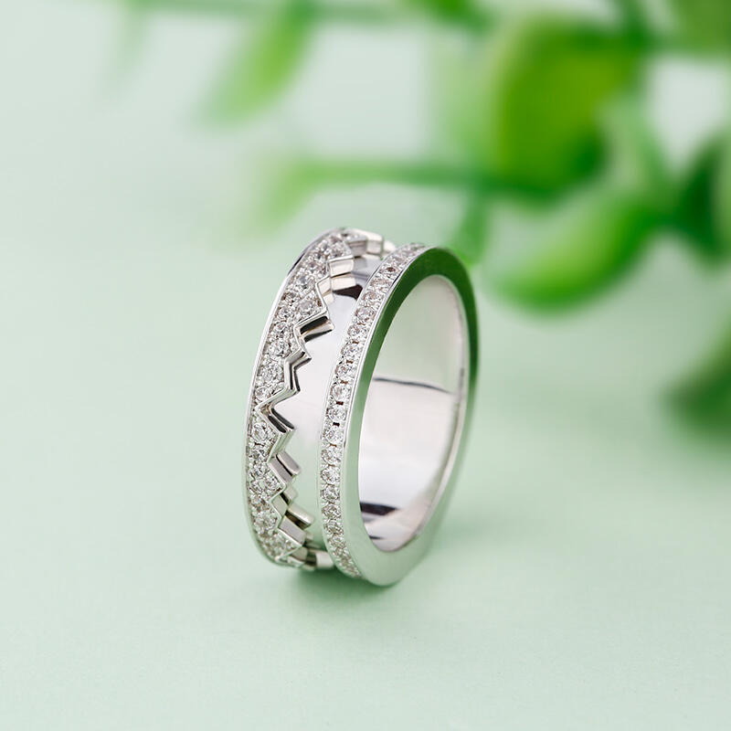 Jeulia Anel masculino em prata 925 inspirado nas montanhas