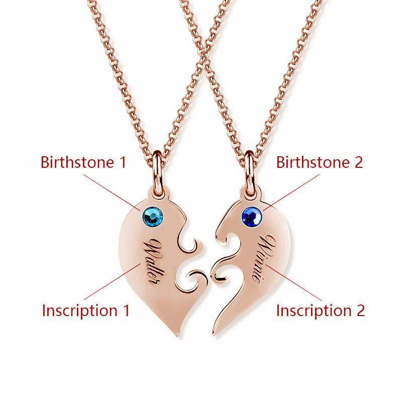 "Tu es Mon Eternel" Collier Forme Coeur Pour Couple