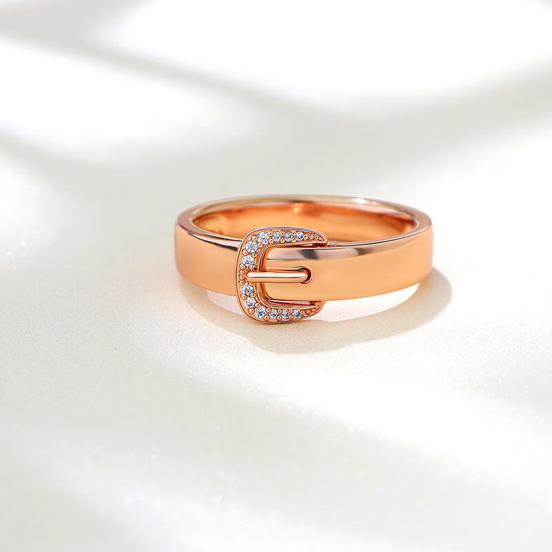 Jeulia "Unending Love" Belt-Shaped Sterling Silver Men's Band