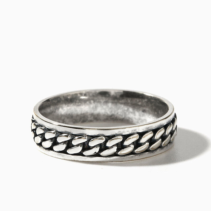 Jeulia "Chain Link" Sterling Silver Band
