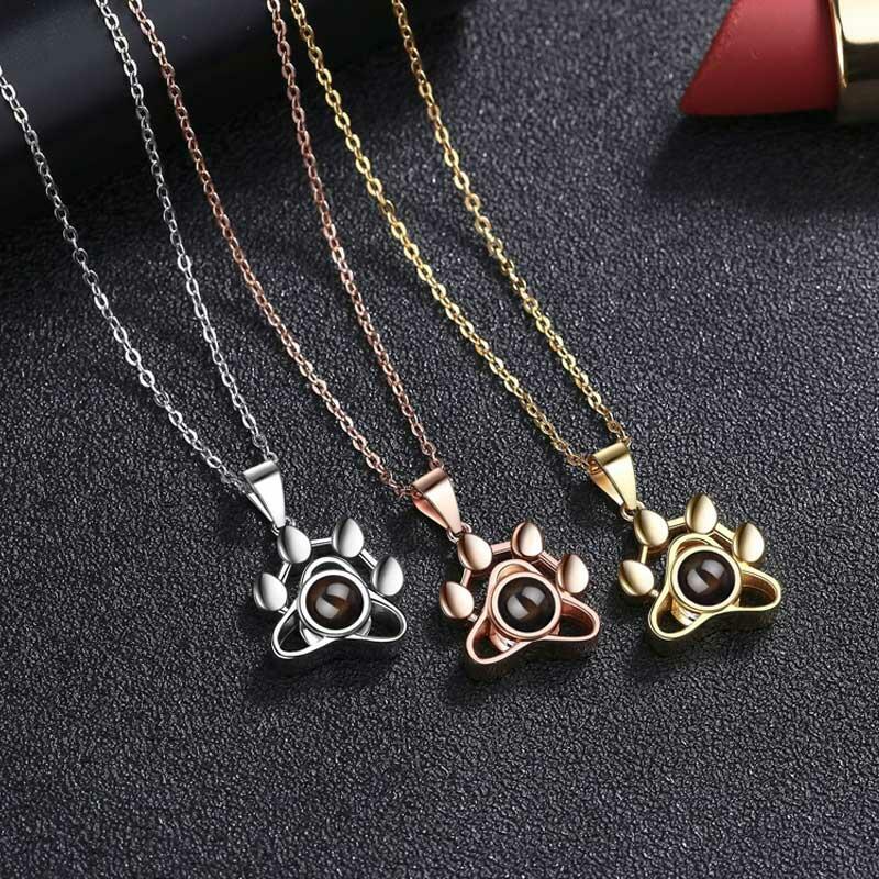 Personalized Photo Projection Necklace - Pet Paw