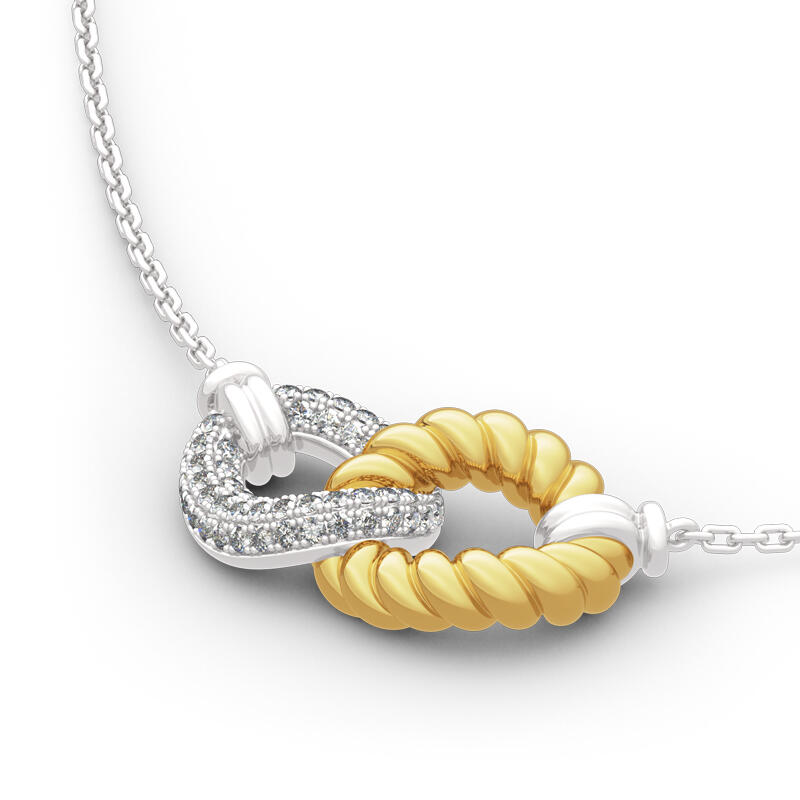 Jeulia Collar de plata esterlina con diseño de nudo de amor