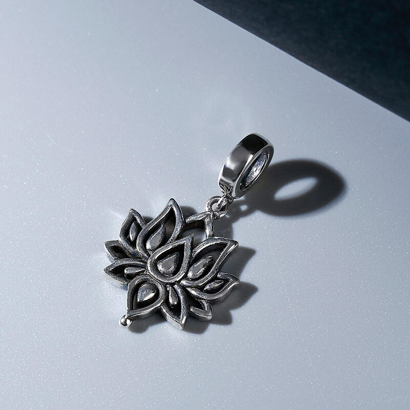 Jeulia "Flower of Heaven" Lotus Sterling Silver Charm