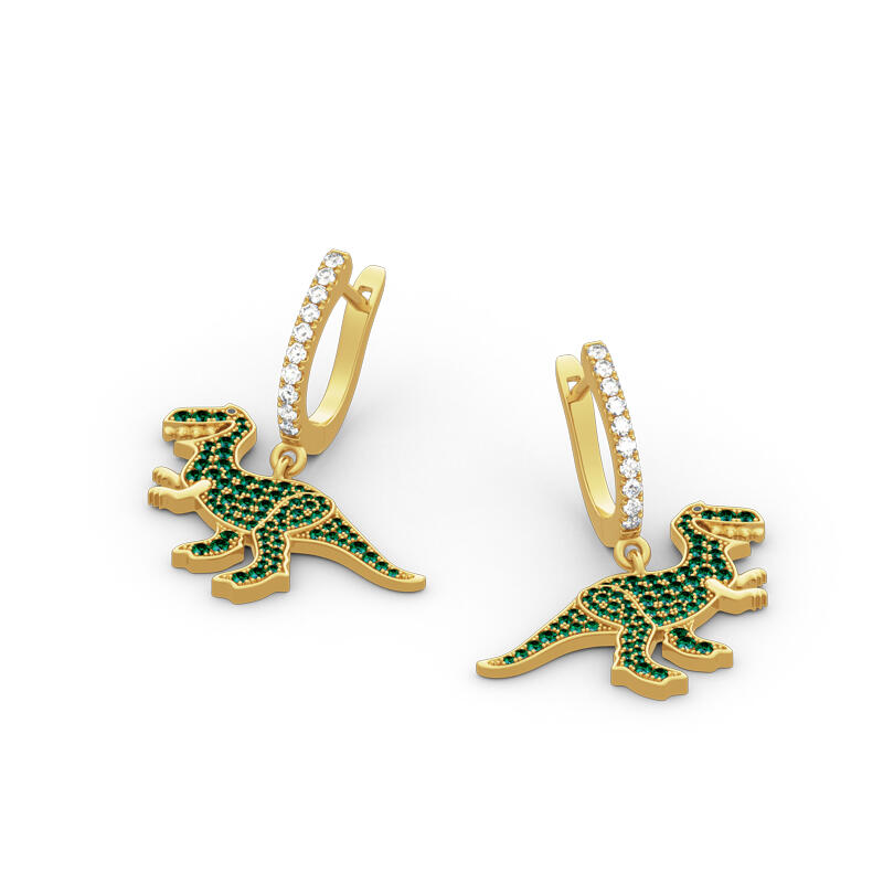 Jeulia Prehistoric Glamour Dinosaur Sterling Silver Earrings