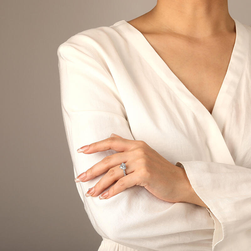 "The String Of My Heart" 2ct Heart Cut Side Stone Engagement Ring