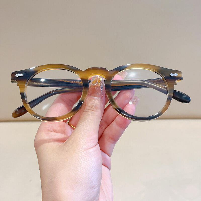 Clauie Round Orange Tortoise Glasses