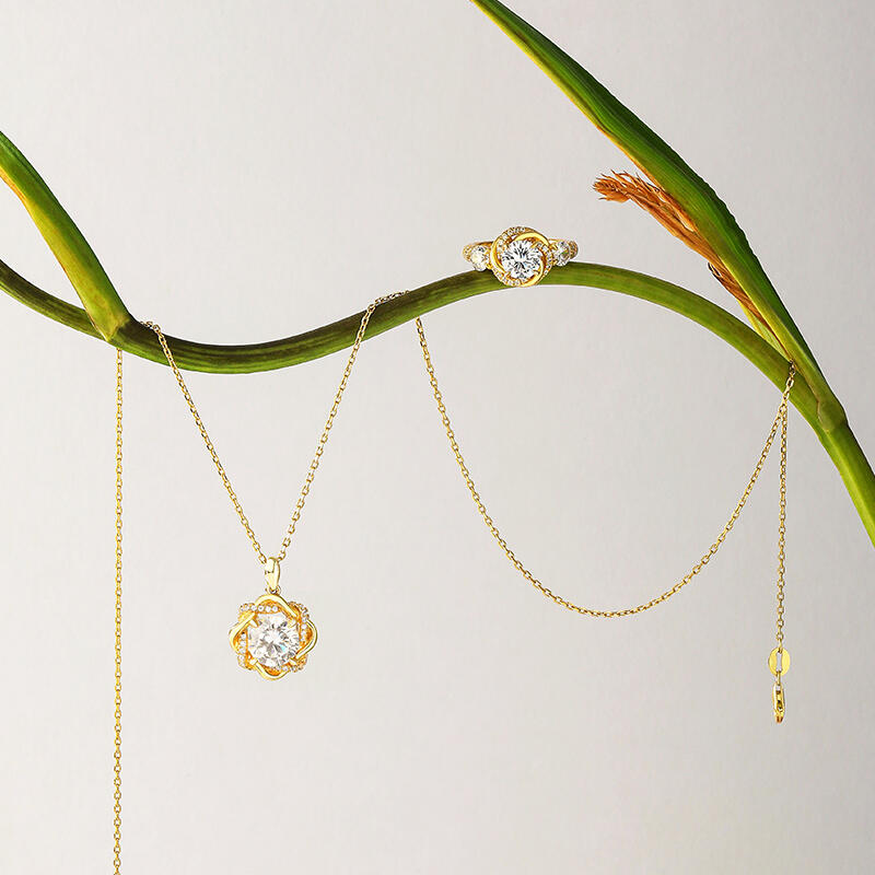 Jeulia Halo Redondo Anillo De Plata Esterlina Con Corte Floral