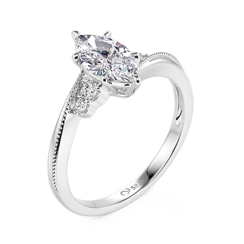 Jeulia Custom Marquise Cut Engagement Ring With Birthstone
