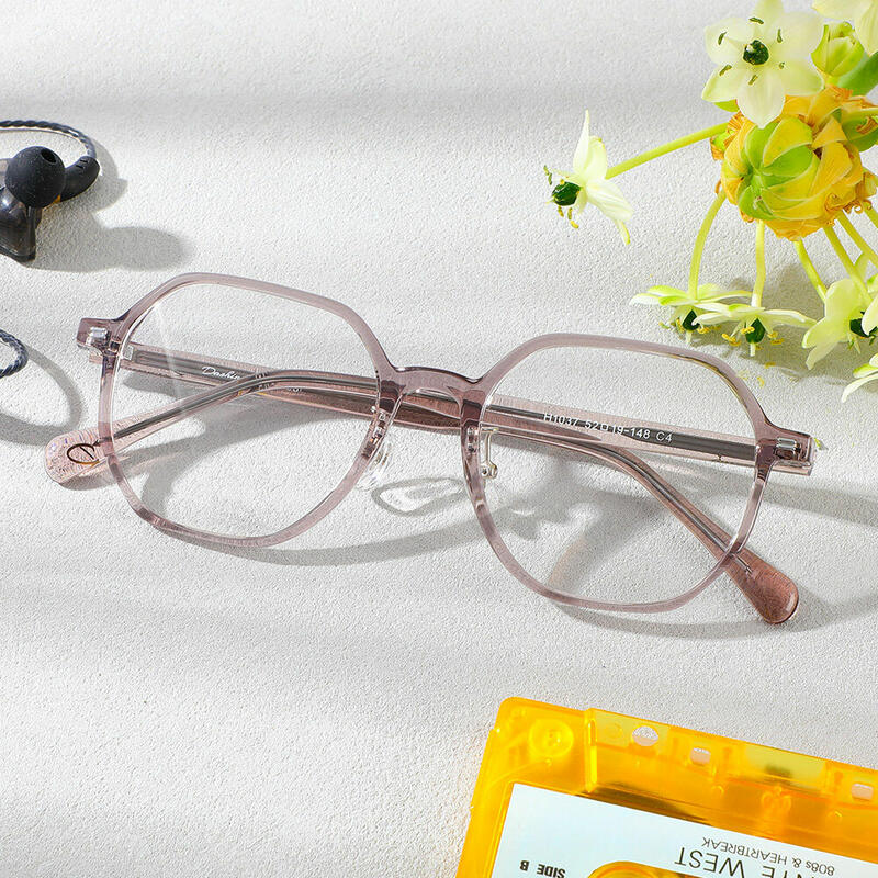 Bernice Geometrische Rosa Brille