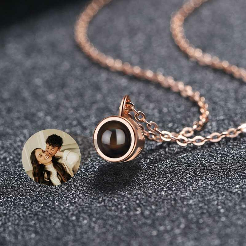 サークル 投影 写真 写真入れ ネックレス