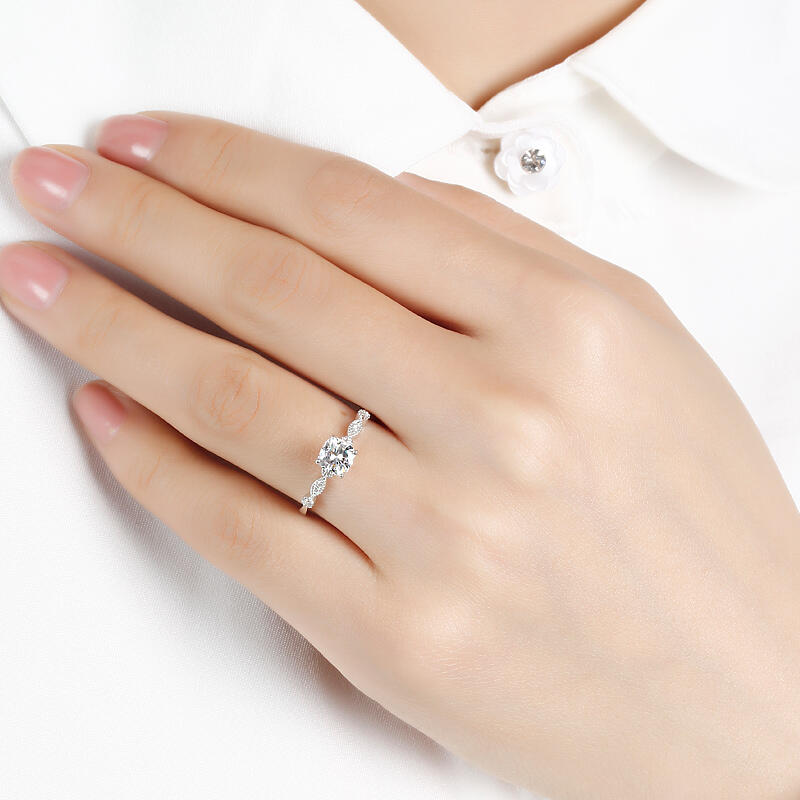 Jeulia 10K/14K/18K Gold Platinum Cushion Cut Vintage Ring