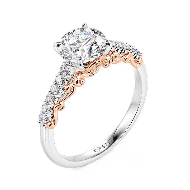 Jeulia Two Tone Pumpkin Pod Engagement Ring