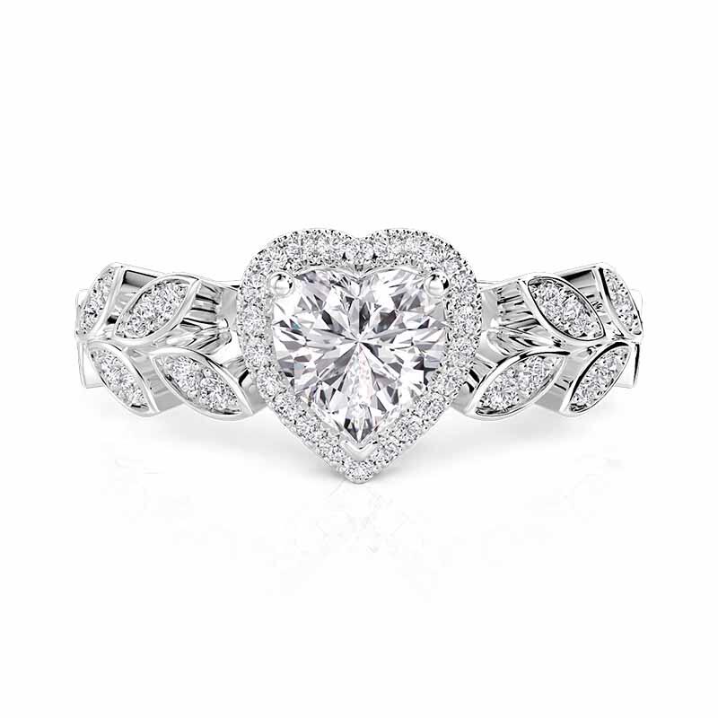 Jeulia Olivetta Custom Heart Birthstone Halo Engagement Ring