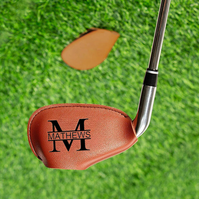 Personalized Golf Club Cover Custom Name Leather Protective Case Gift for Him