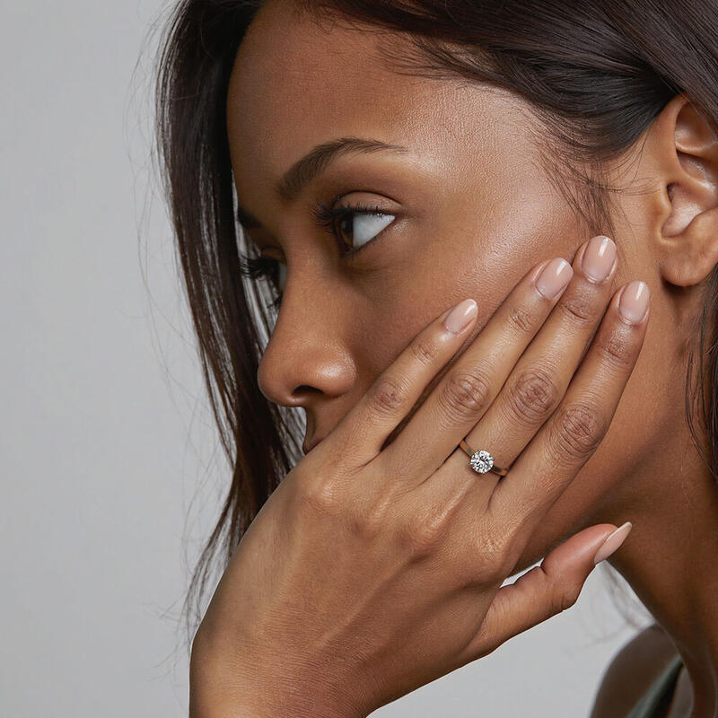 "Love Story" 1ct Round Cut Solitaire Engagement Ring