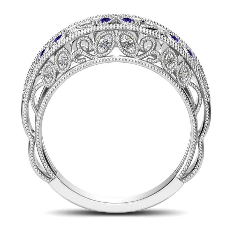 Jeulia Vintage Leaf Sterling Silver Women's Band