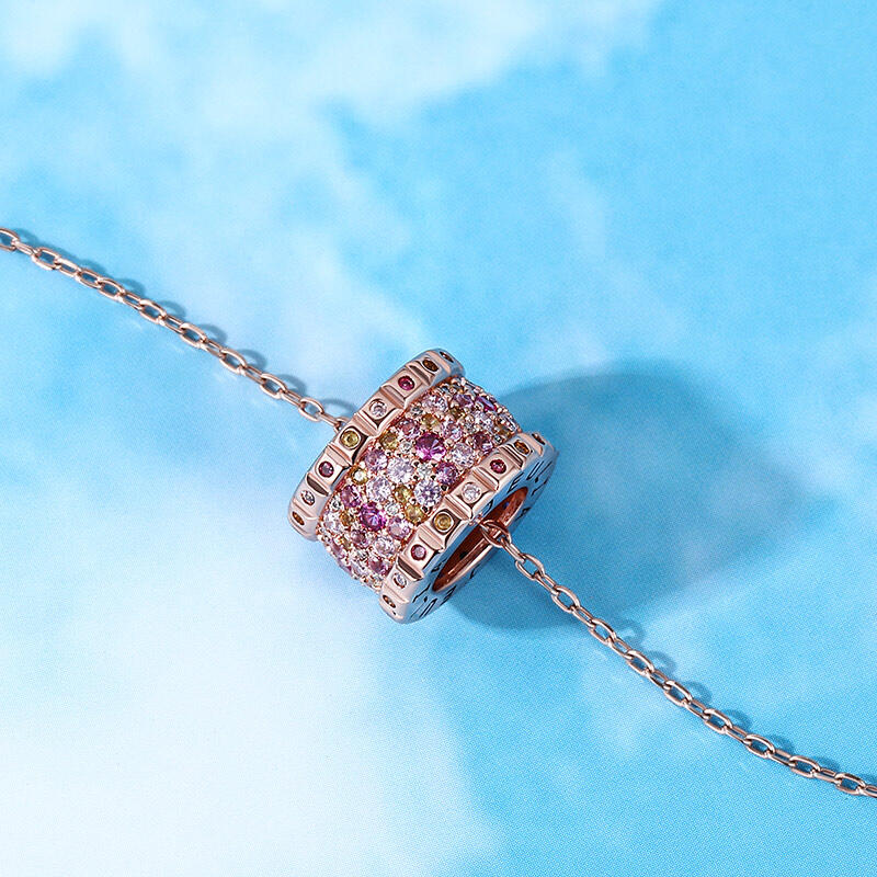 Jeulia Collar de plata de ley brillante con piedras multicolor