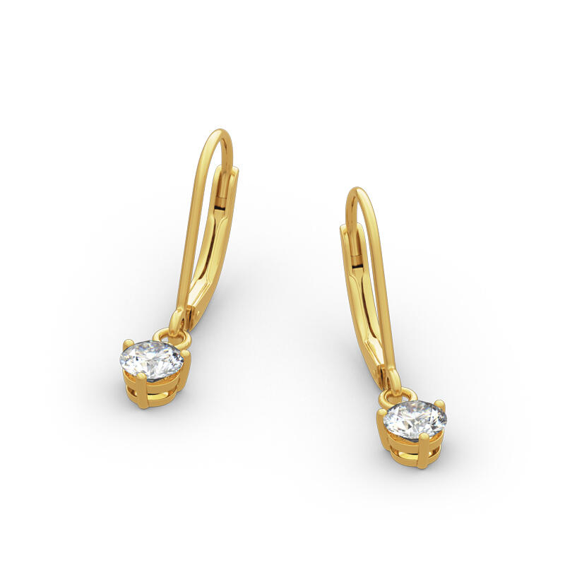 Jeulia Simple Round Cut Sterling Silver Drop Earrings