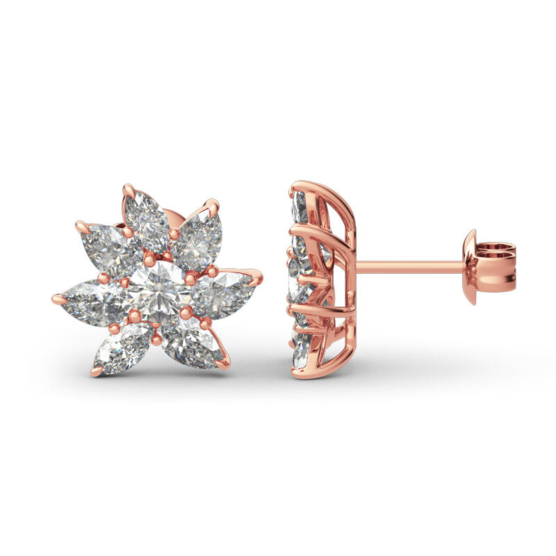 Jeulia Elegant Floral Design Sterling Silver Earrings