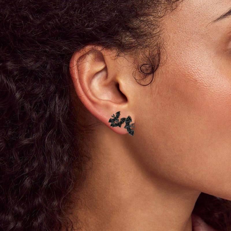 Jeulia "Witches' Familiars" Bat Sterling Silver Earrings