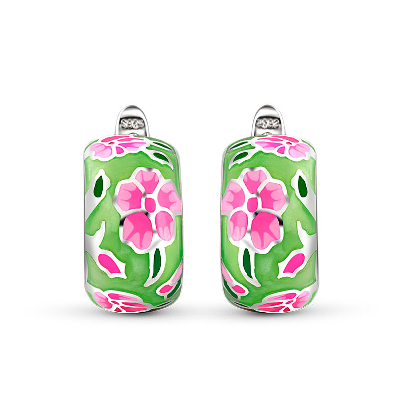 Jeulia "Wonderful Days" Enamel Sterling Silver Earrings