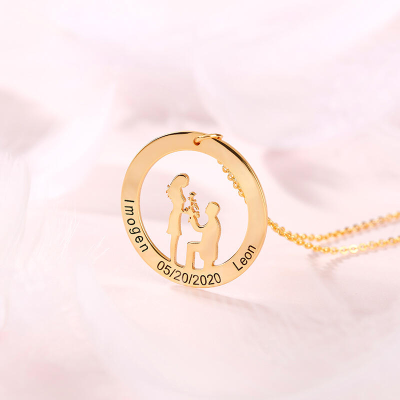 Jeulia "Until Forever" Personalized Sterling Silver Necklace