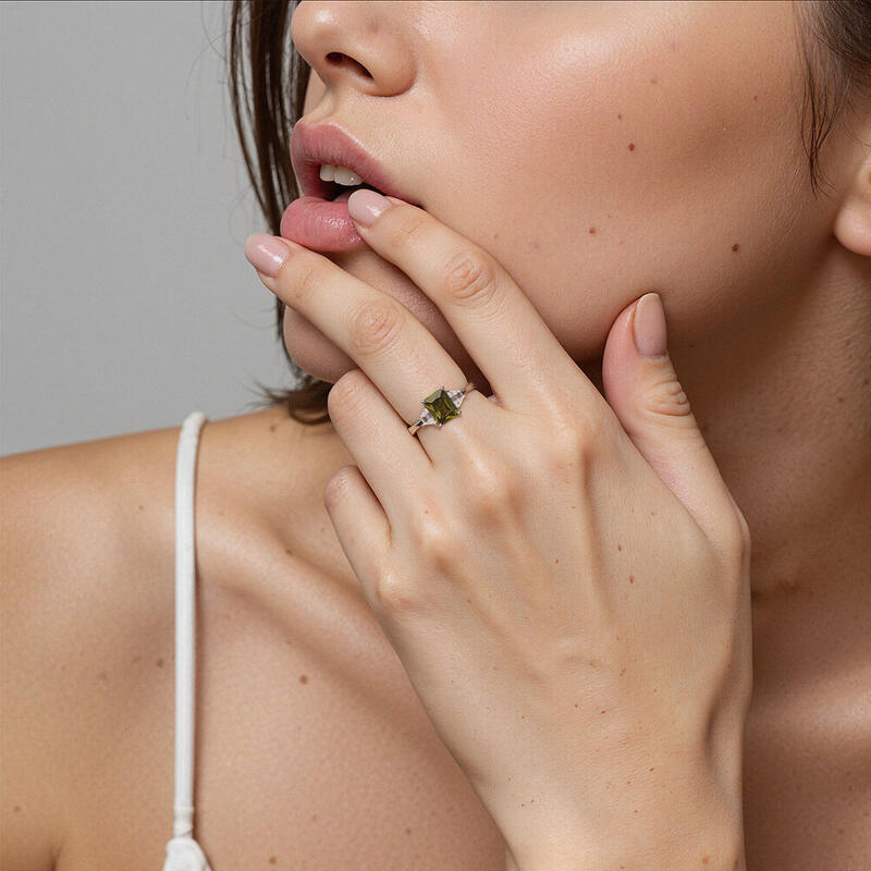 "Love Prayer" 2ct Radiant Cut Three Stone Engagement Ring