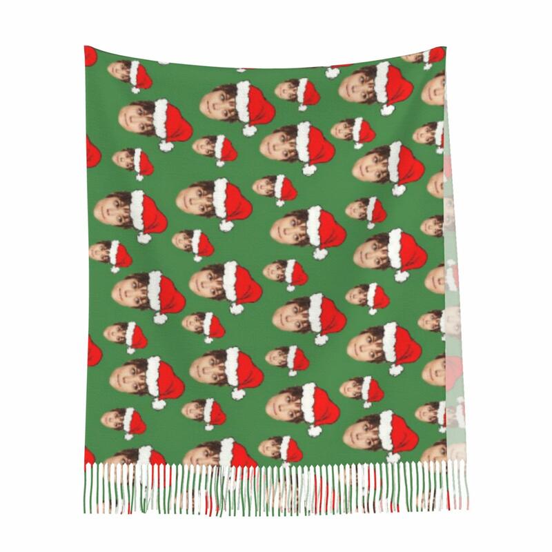 Anpassad ansiktsscarf med fototryck julmössa unik present till jul
