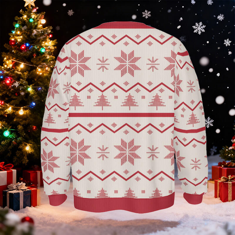 Personalisierter hässliche Weihnachtspullover Unisex mit individuellem Foto Lichterkette Design Kreatives Weihnachtsgeschenk für die Familie