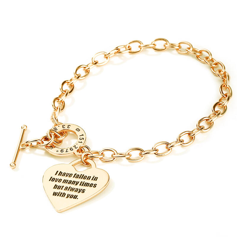 "I Will Always Stand by You" Heart Personalized Bracelet