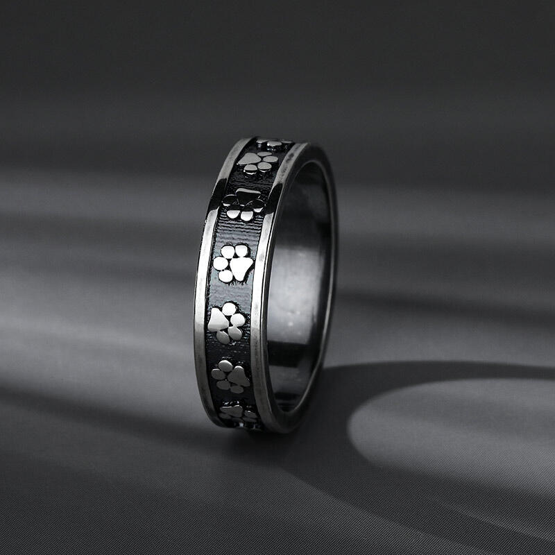 Jeulia Anillo precioso de huella de animal de plata de ley