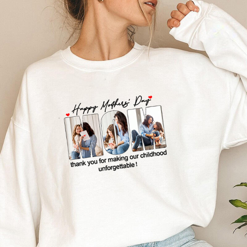 オリジナル 写真入れ 名入れ スウェット 母の日