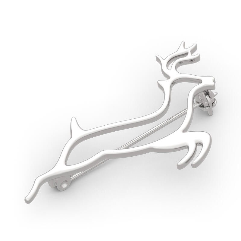 Jeulia Broche de plata esterlina con diseño de ciervo para mujer