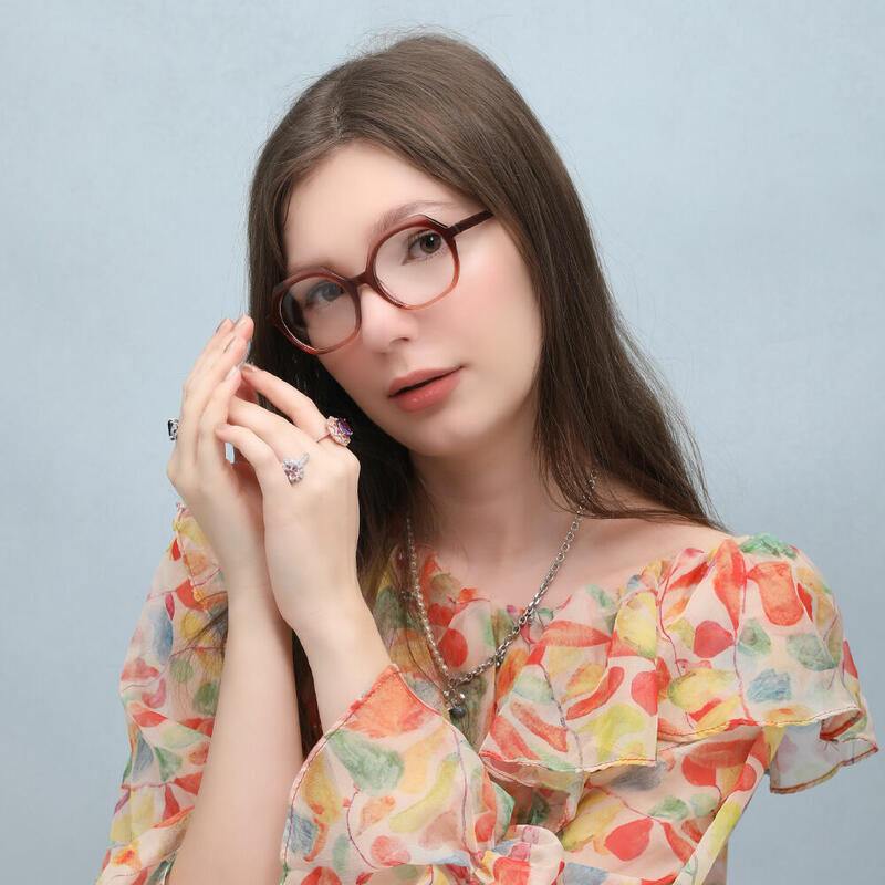 Carter Geometrische Orange Brille