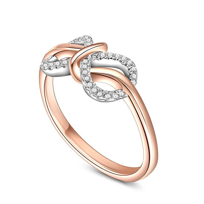 Jeulia Anillo de Boda de Infinito para Mujeres en Plata Esterlina de Dos Tonos