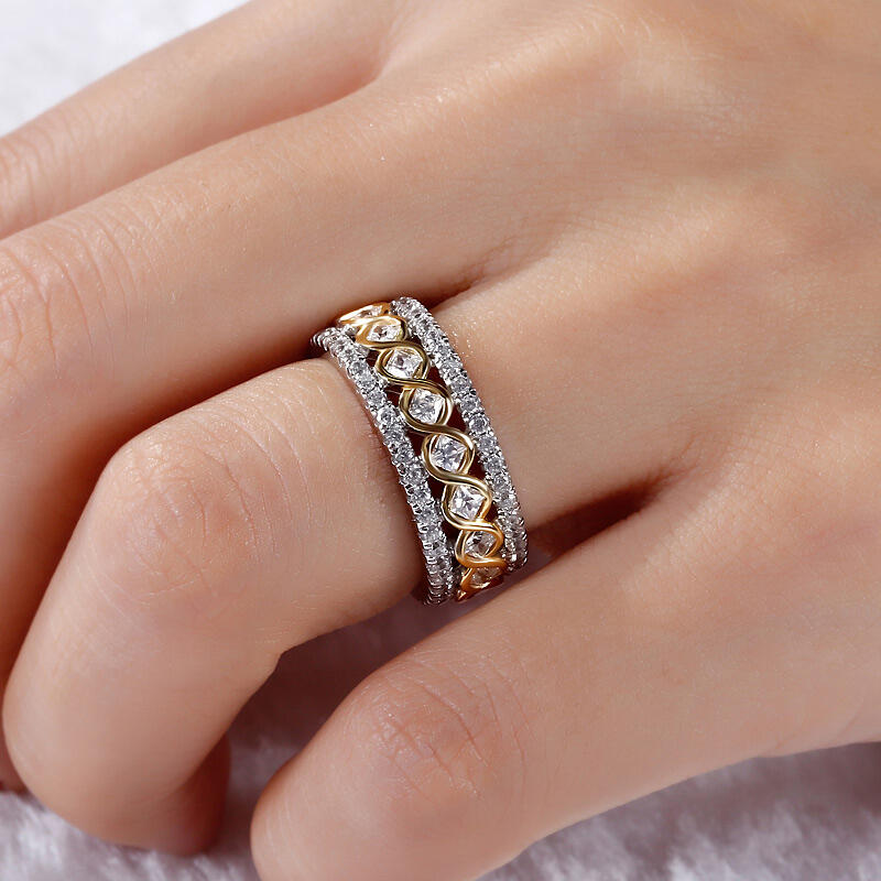 Jeulia Alianza De Infinito Para Mujer De Talla Princesa En Plata De Ley