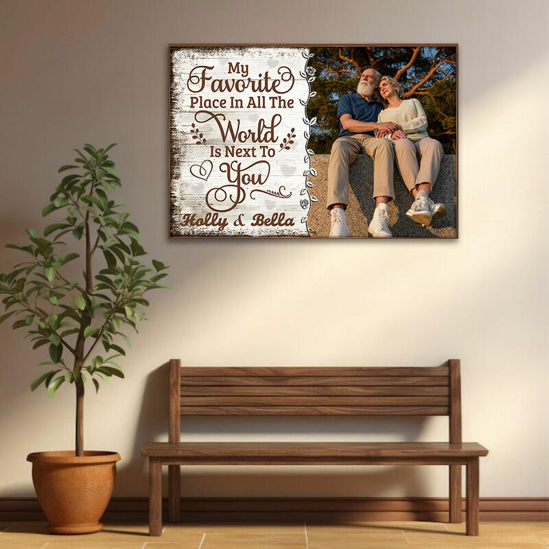 Personalized Picture Canvas Wall Art with Custom Name Precious Gift for Couples