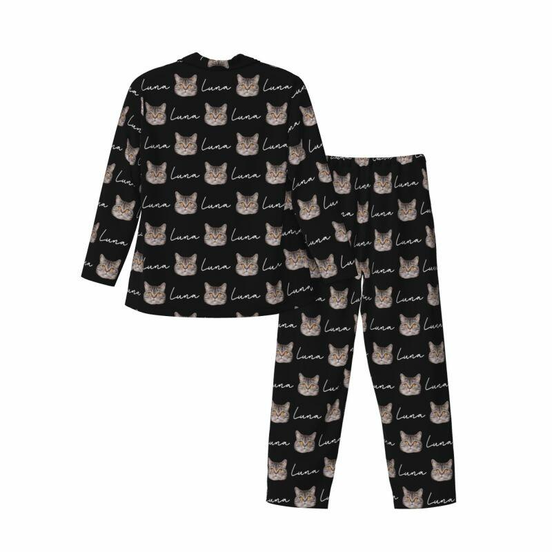 Personalisierte Pyjamas benutzerdefinierte Haustier Kopf Foto und Name Design Attraktives Geschenk für ihn Tierliebhaber