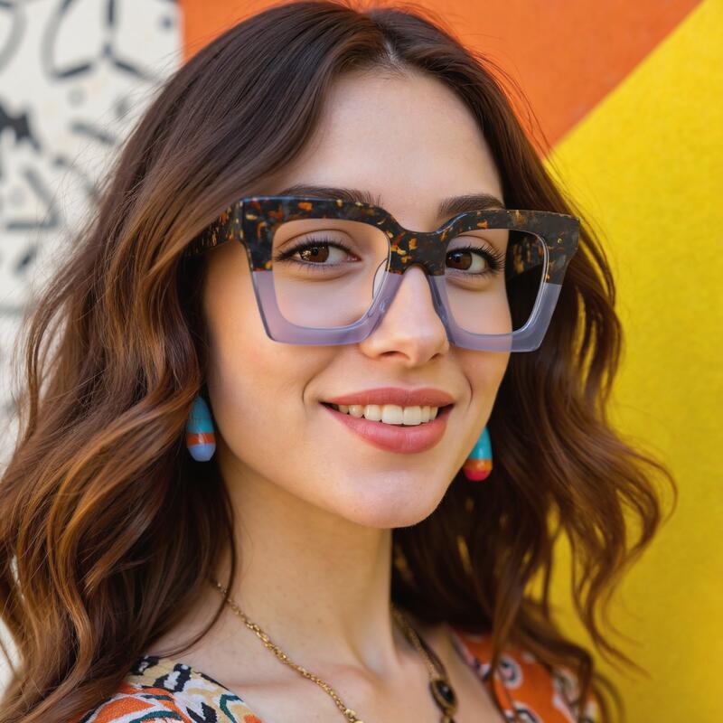 Stewa Square Gray Glasses