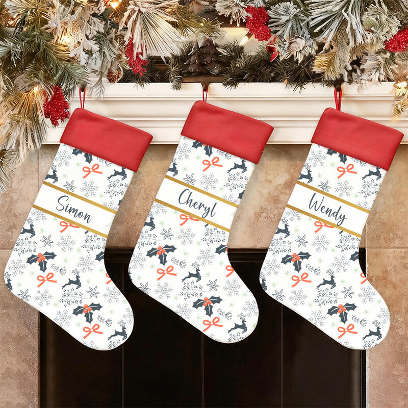 Personliga julstrumpor med anpassade namn Enkla julklappar till vänner