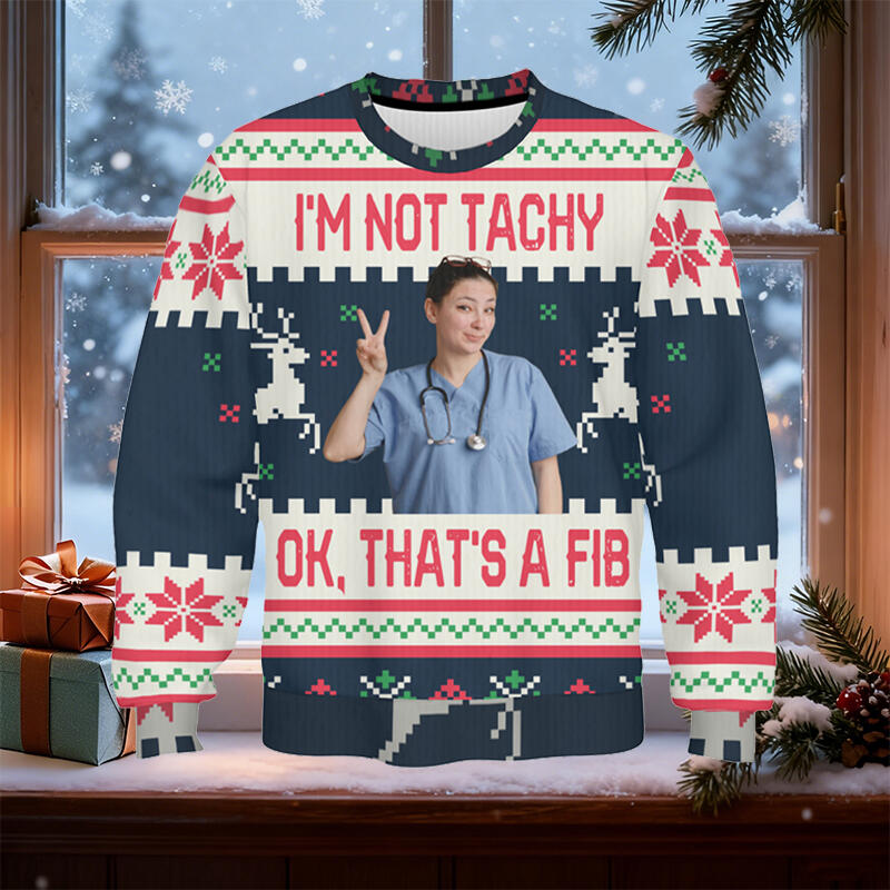 Pull moche personnalisé unisexe cadeau de Noël amusant pour les infirmières et les amis des urgences