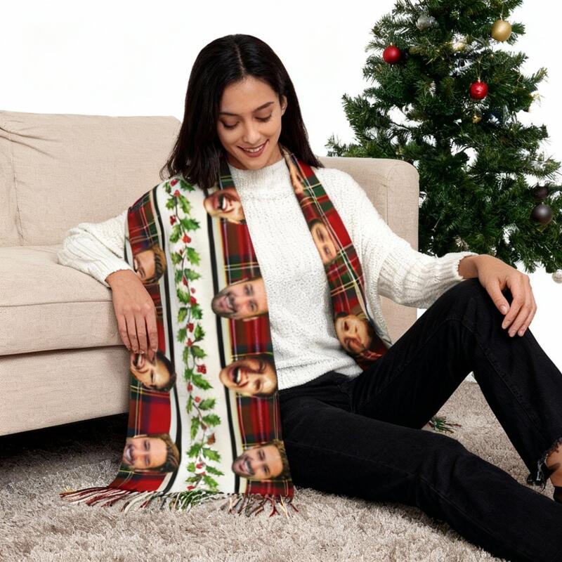 Sciarpa personalizzata con foto di coppia Sciarpa invernale calda Regalo di Natale per coppie