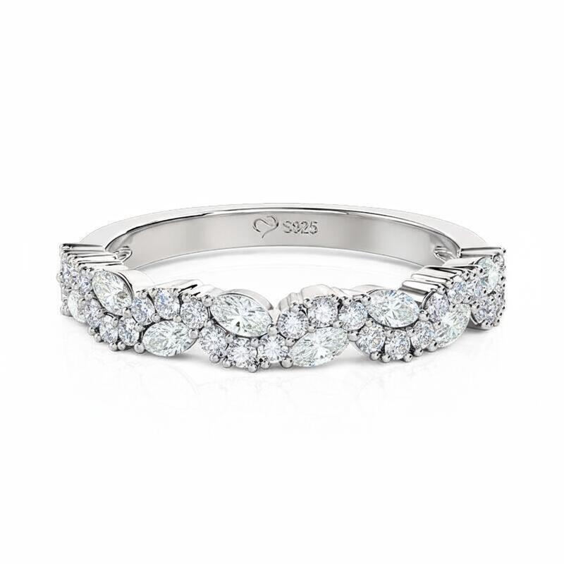 Jeulia Stackable Marquise Customized Eternity Band for Women