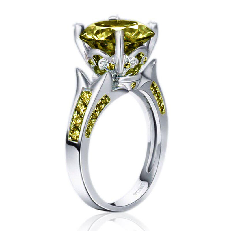 Jeulia Vintage Round Cut Sterling Silver Ring