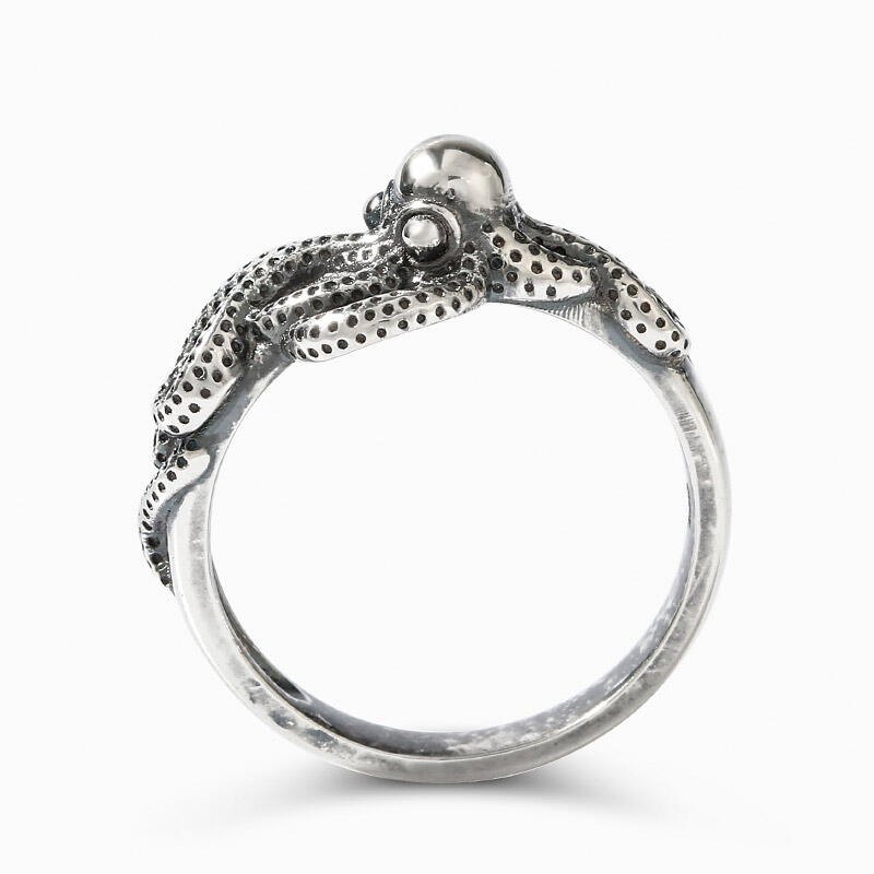 Jeulia Octopus Design Sterling Silver Ring