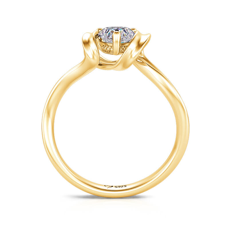 Jeulia リボン デザイン ハートカット シルバー リング