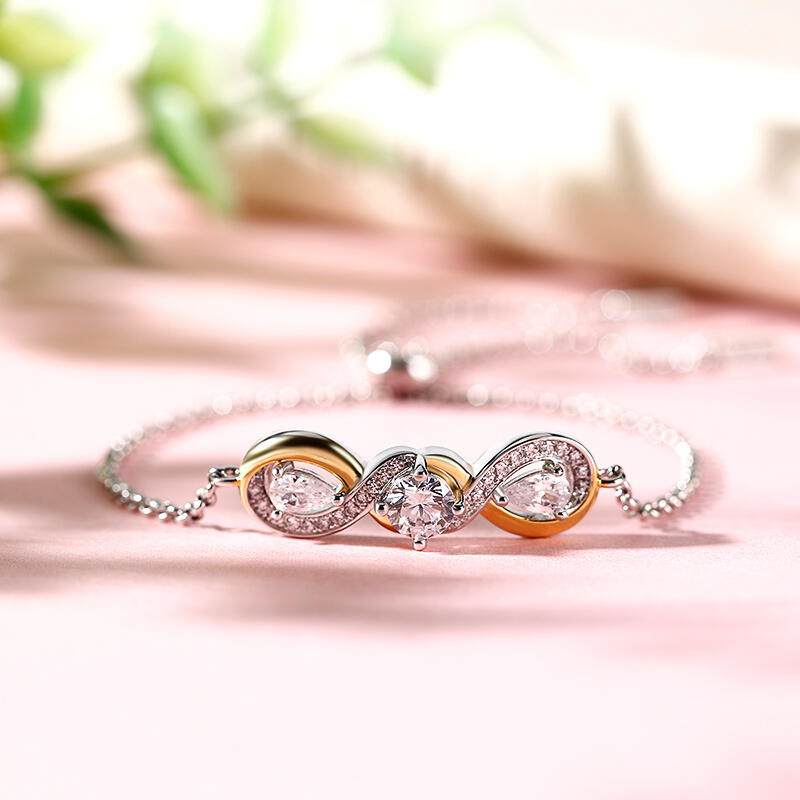 Jeulia Two Tone Twist Sterling Silver armband